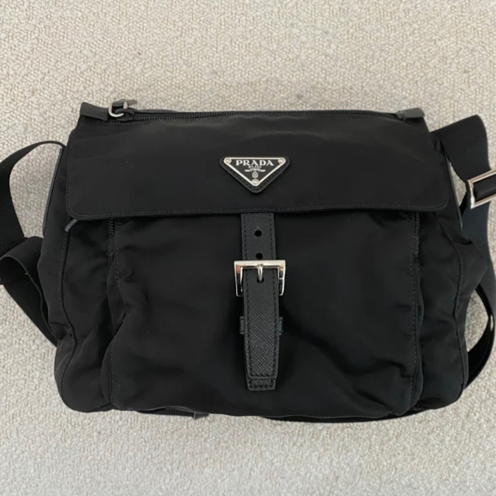 Authentic Pre-Owned Prada Vela Shoulder Bag Nylon Nero - Picture 1 of 16
